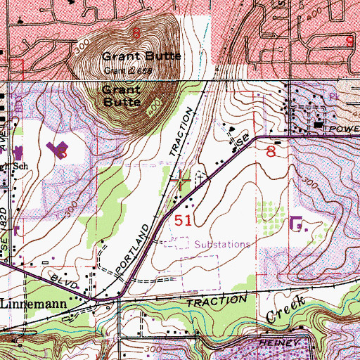 Topographic Map of Saint Joseph Cemetery, OR