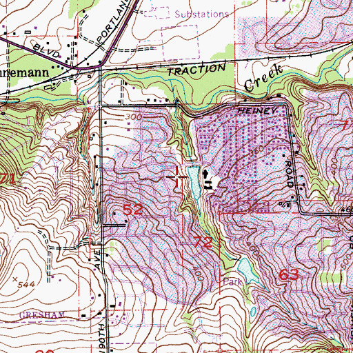 Topographic Map of Binford Reservoir, OR