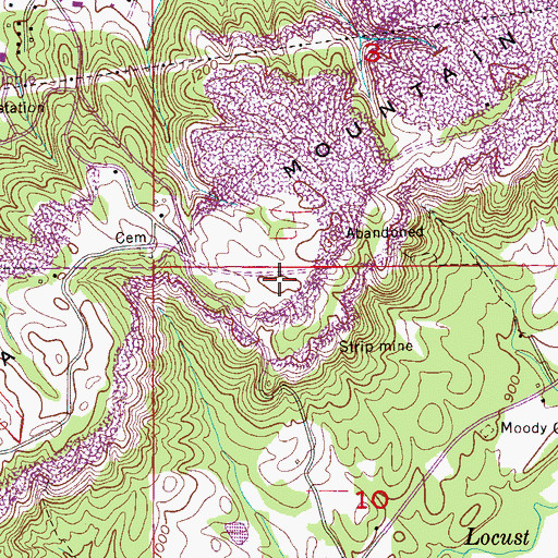 Topographic Map of Altoona Mountain, AL