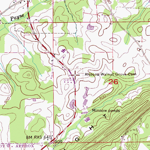 Topographic Map of Altoona-Walnut Grove Cemetery, AL