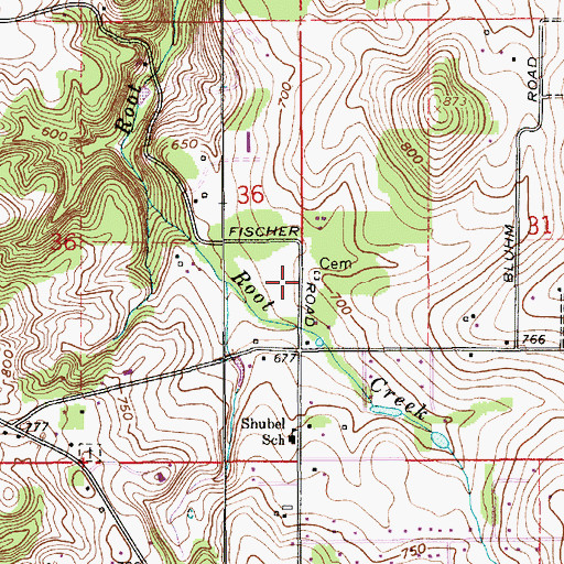 Topographic Map of Moehnke Cemetery, OR