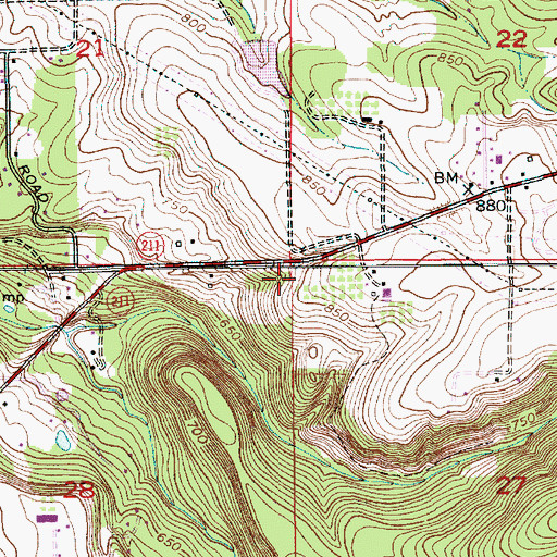 Topographic Map of Sandy Ridge Cemetery, OR