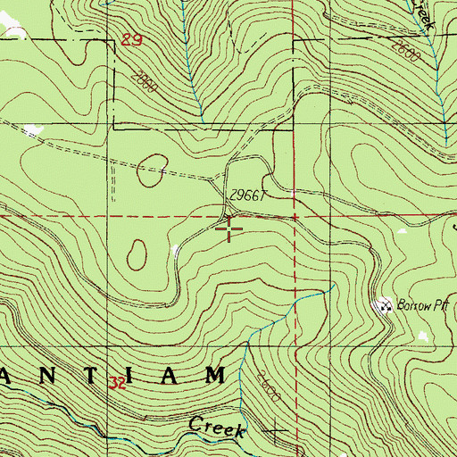 Topographic Map of Inventory Creek, OR