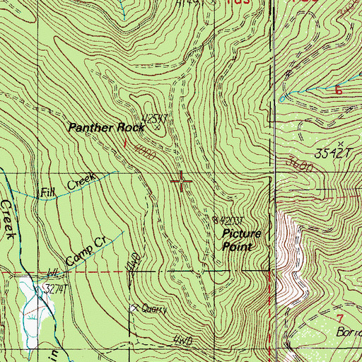 Topographic Map of Picture Point, OR