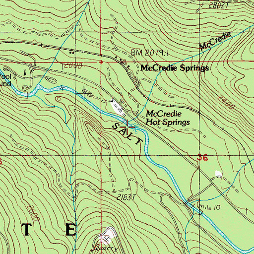 Topographic Map of McCredie Hot Springs, OR