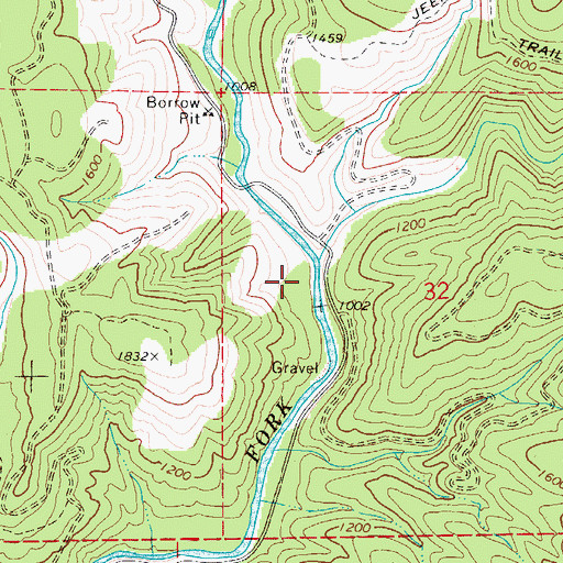 Topographic Map of Hughs Creek, OR