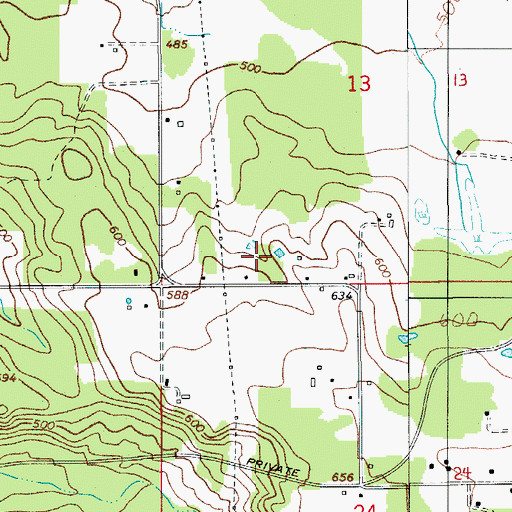 Topographic Map of Mystery Hills Reservoir, OR