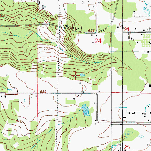 Topographic Map of Calvins Pond, OR