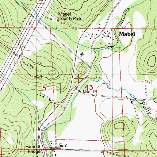 Topographic Map of Polly Creek, OR
