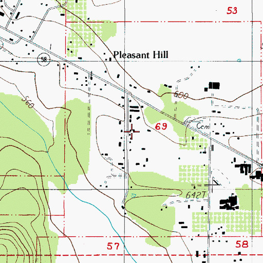 Topographic Map of Mulholland Cemetery, OR