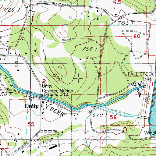 Topographic Map of Unity, OR