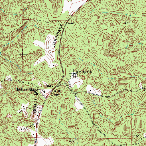 Topographic Map of Amity Baptist Church, AL