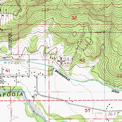Topographic Map of Brownsville Pioneer Cemetery, OR