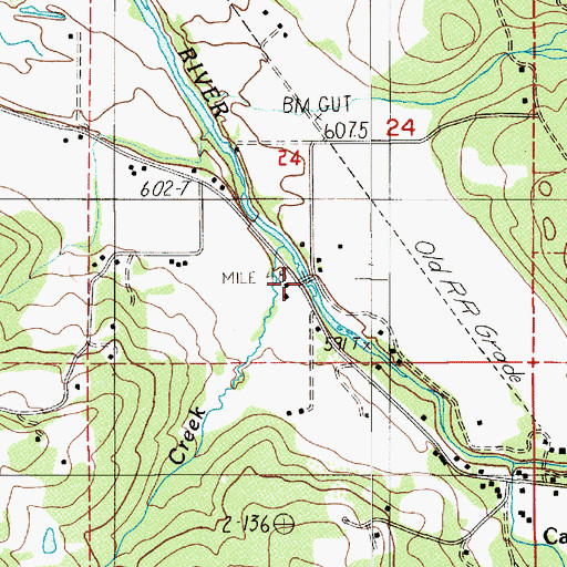 Topographic Map of Sawyer Creek, OR