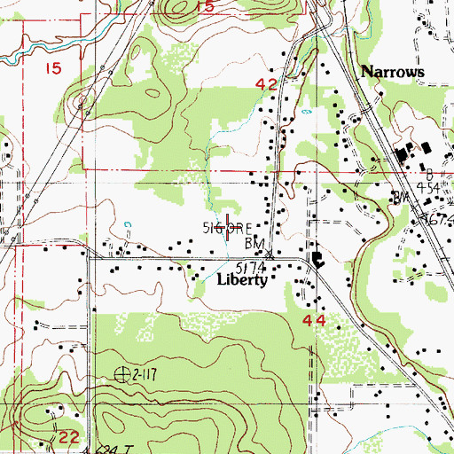 Topographic Map of Liberty, OR