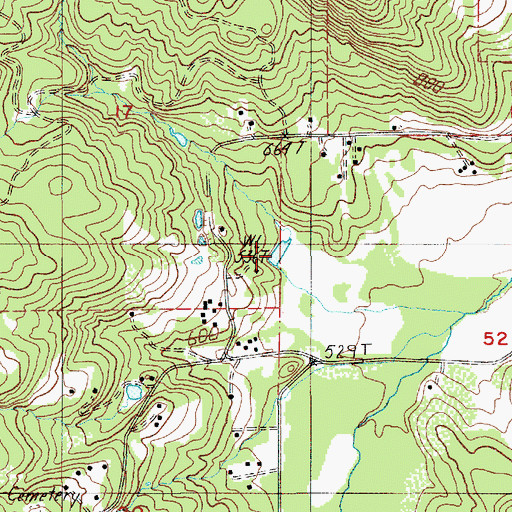 Topographic Map of Hills Pond, OR