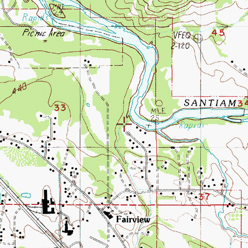 Topographic Map of Noble Creek, OR