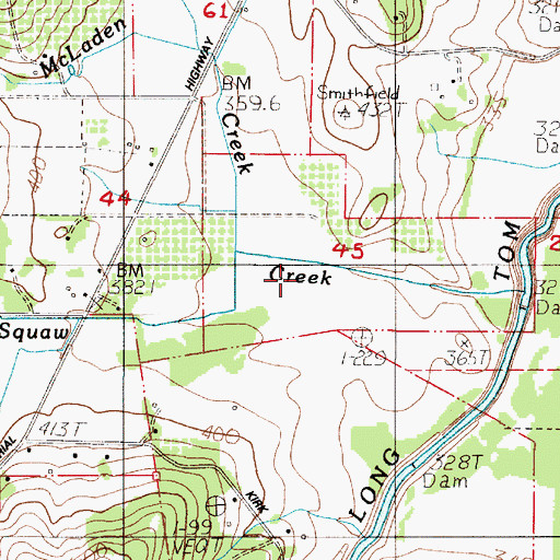 Topographic Map of McLaden Creek, OR