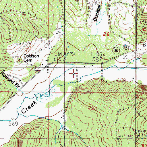 Topographic Map of Blacktail Creek, OR