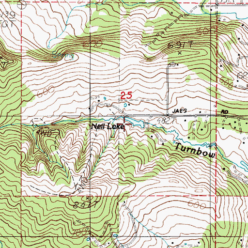 Topographic Map of Neil Lake, OR