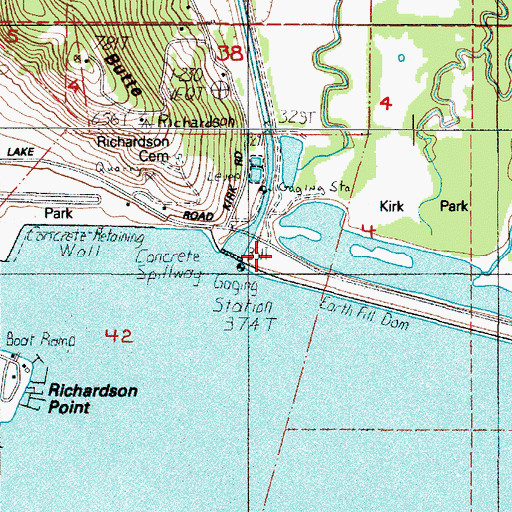 Topographic Map of Fern Ridge Dam, OR