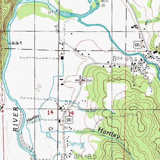 Topographic Map of Nestucca Valley Community Cemetery, OR