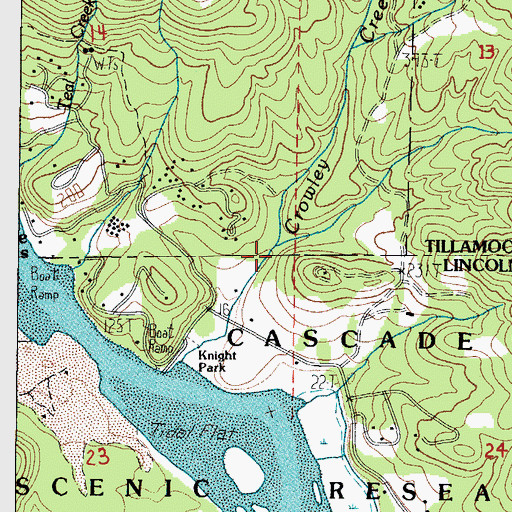 Topographic Map of Tooze Creek, OR