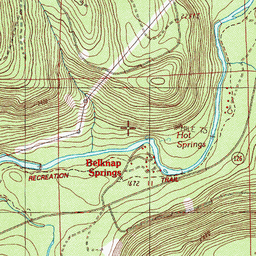 Topographic Map of Belknap Hot Spring, OR