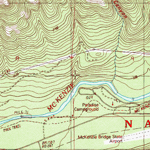 Topographic Map of Blue Canyon, OR