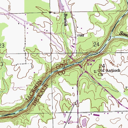 Topographic Map of Anderson Branch, AL