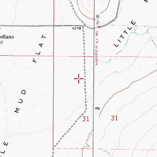 Topographic Map of Mud Creek, OR