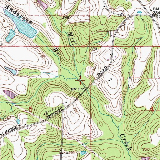 Topographic Map of Anderson Branch, AL