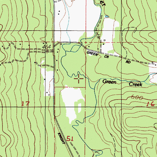 Topographic Map of Green Creek, OR