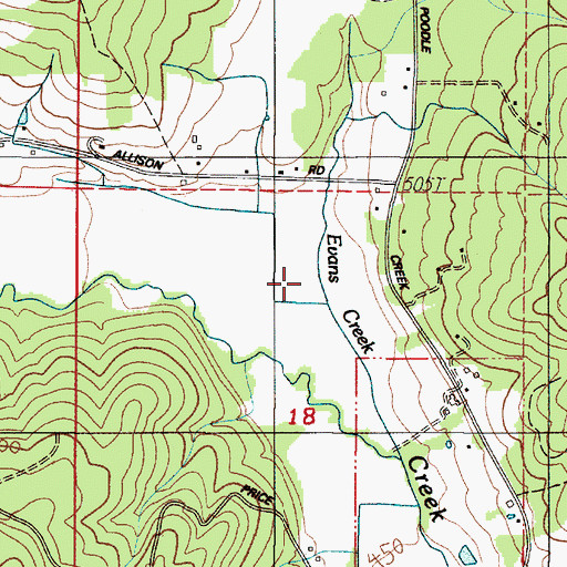 Topographic Map of Jones Creek, OR