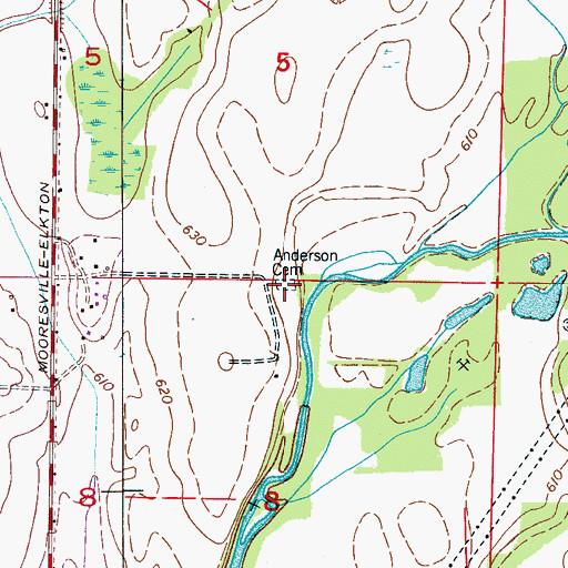 Topographic Map of Anderson Cemetery, AL