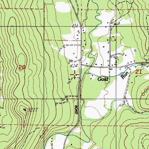 Topographic Map of Gold Run Creek, OR