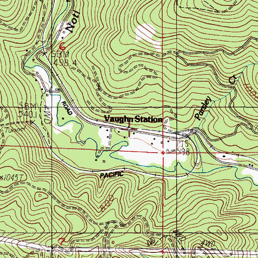 Topographic Map of Vaughn Station, OR