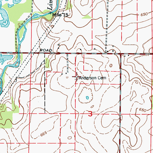 Topographic Map of Anderson Cemetery, AL