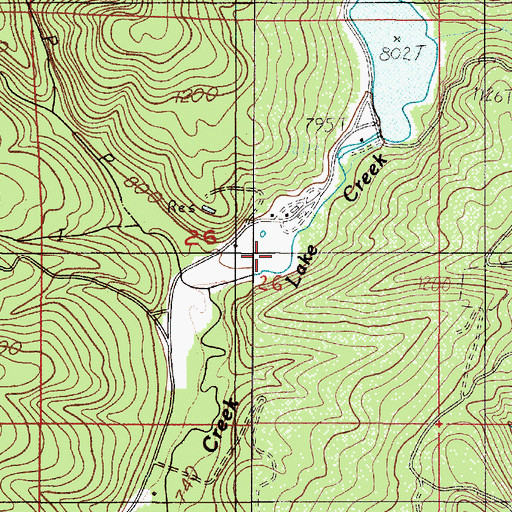 Topographic Map of Lower Hult Reservoir, OR