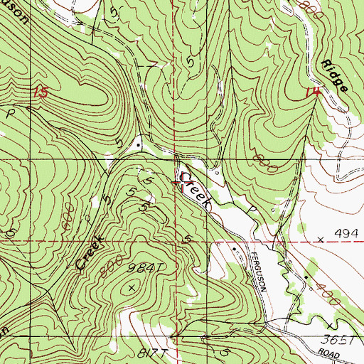 Topographic Map of Owl Creek, OR