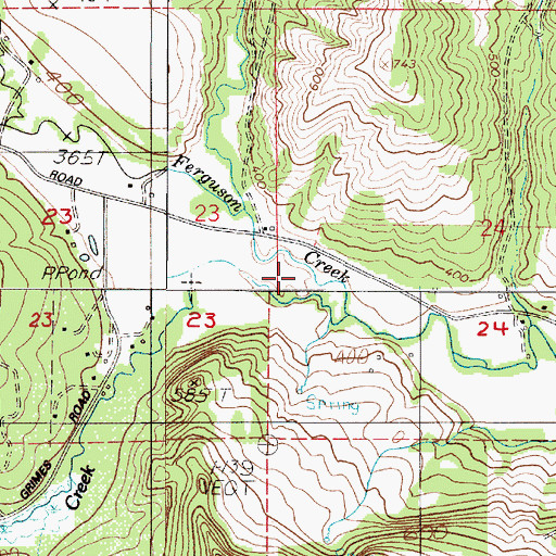 Topographic Map of South Fork Ferguson Creek, OR