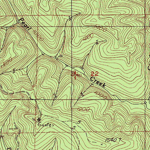 Topographic Map of Pearl Lake, OR