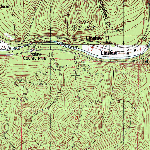 Topographic Map of Twin Sisters Creek Camp (historical), OR