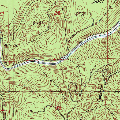 Topographic Map of Coldwater Creek, OR