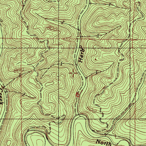 Topographic Map of Herb Creek, OR