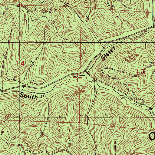Topographic Map of Burn Creek, OR