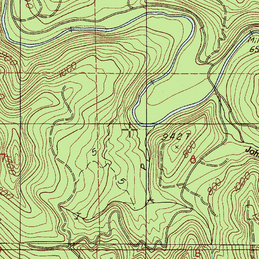 Topographic Map of Lower Johnson Creek, OR