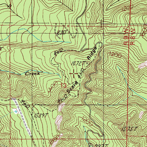 Topographic Map of Scare Ridge, OR