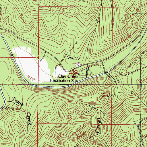 Topographic Map of Clay Creek Recreation Site, OR