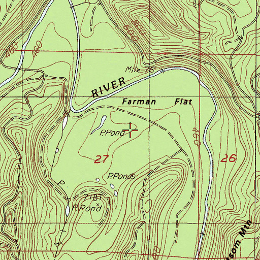 Topographic Map of Farman Flat, OR
